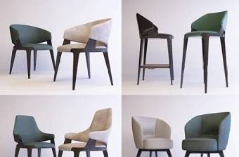 现代实木单椅组合3D模型下载 现代实木单椅组合3D模型下载
