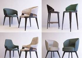 现代实木单椅组合3D模型下载 现代实木单椅组合3D模型下载