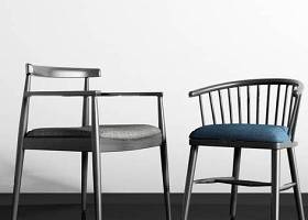 新中式实木布艺椅组合3d模型下载 新中式实木布艺椅组合3d模型下载