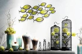 新中式陶瓷花卉鸟笼装饰组合3D模型下载 新中式陶瓷花卉鸟笼装饰组合3D模型下载
