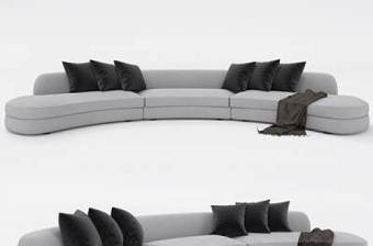 现代布艺弧形多人沙发3D模型下载 现代布艺弧形多人沙发3D模型下载
