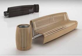 现代实木公园长椅户外椅垃圾桶组合3D模型下载下载 现代实木公园长椅户外椅垃圾桶组合3D模型下载下载