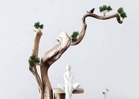 新中式松树人物雕塑摆件3D模型下载 新中式松树人物雕塑摆件3D模型下载