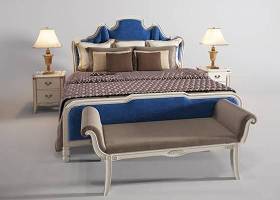 欧式双人床床头柜台灯组合3D模型下载 欧式双人床床头柜台灯组合3D模型下载