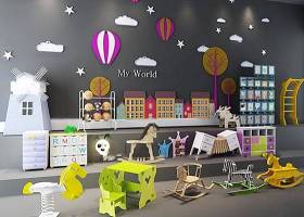现代儿童玩具木马卡通家具组合3D模型下载 现代儿童玩具木马卡通家具组合3D模型下载