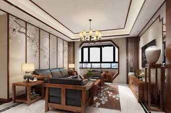 新中式客厅3D模型下载 新中式客厅3D模型下载