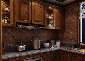 美式实木厨房橱柜3D模型下载 美式实木厨房橱柜3D模型下载