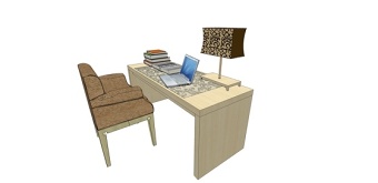 精品免费书桌椅组合SU模型下载 精品免费书桌椅组合SU模型下载