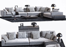 Minotti现代布艺沙发组合3d模型下载 Minotti现代布艺沙发组合3d模型下载