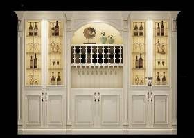 欧式白色酒柜摆件组合3D模型下载 欧式白色酒柜摆件组合3D模型下载
