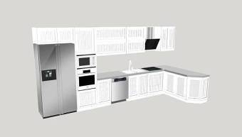 厨房冰箱橱柜模型SU模型下载 厨房冰箱橱柜模型SU模型下载