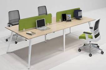现代四人位办公桌椅组合3D模型下载 现代四人位办公桌椅组合3D模型下载