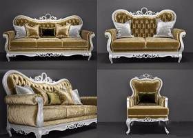 欧式古典沙发组合 欧式古典多人沙发 单人沙发 绒布沙发 沙发组合3D模型下载 欧式古典沙发组合 欧式古典多人沙发 单人沙发 绒布沙发 沙发组合3D模型下载