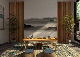 中式茶室蒲团背景墙组合3D模型下载 中式茶室蒲团背景墙组合3D模型下载