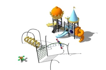 精品免费儿童娱乐设施滑滑梯SU模型下载 精品免费儿童娱乐设施滑滑梯SU模型下载