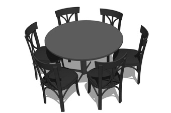 散座餐桌SU模型下载 散座餐桌SU模型下载