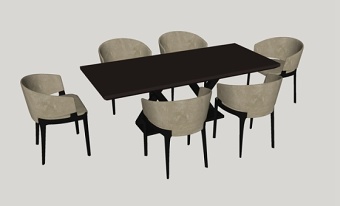 精品免费餐桌椅组合SU模型下载 精品免费餐桌椅组合SU模型下载