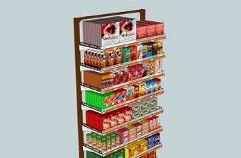 超市零食货架su模型下载 超市零食货架su模型下载