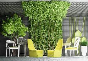 现代绿植背景墙休闲单椅组合3D模型下载 现代绿植背景墙休闲单椅组合3D模型下载