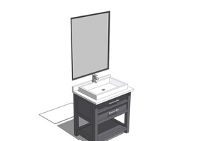 精品免费现代洗手台镜子组合SU模型下载 精品免费现代洗手台镜子组合SU模型下载