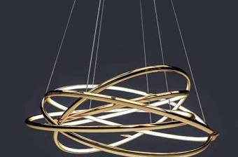现代金属圆环造型吊灯3D模型下载 现代金属圆环造型吊灯3D模型下载