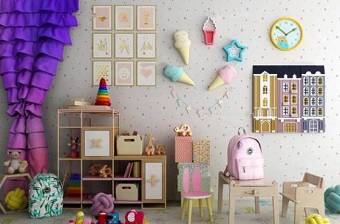 现代儿童房儿童玩具桌椅组合3D模型下载 现代儿童房儿童玩具桌椅组合3D模型下载