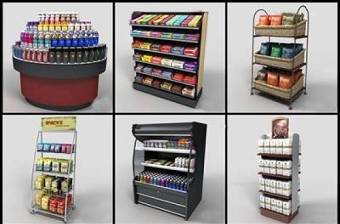 现代商场超市货架3D模型下载 现代商场超市货架3D模型下载