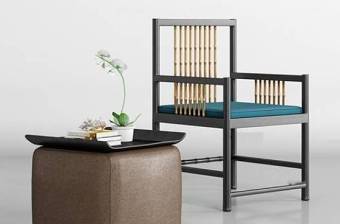 新中式实木单椅沙发凳饰品组合3D模型下载 新中式实木单椅沙发凳饰品组合3D模型下载