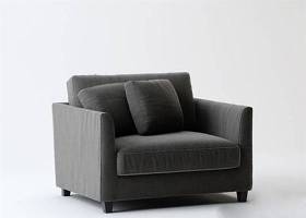 现代灰色布艺单人沙发3D模型下载 现代灰色布艺单人沙发3D模型下载
