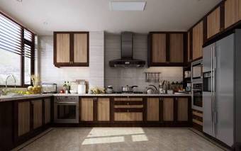 新中式厨房橱柜餐具组合3D模型下载 新中式厨房橱柜餐具组合3D模型下载
