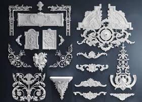 欧式石膏雕花构件3D模型下载 欧式石膏雕花构件3D模型下载