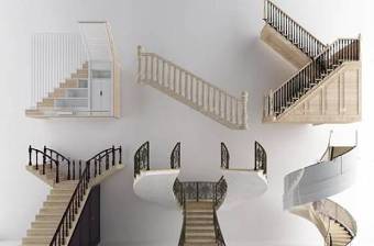 欧式实木旋转楼梯组合3D模型下载 欧式实木旋转楼梯组合3D模型下载