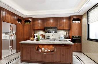 新中式厨房厨柜中岛柜3D模型下载 新中式厨房厨柜中岛柜3D模型下载