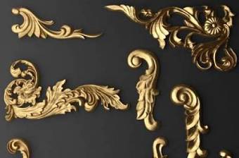 欧式皇家金箔雕花组合3D模型下载 欧式皇家金箔雕花组合3D模型下载