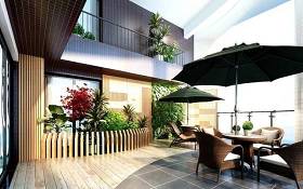 现代室外阳台庭院花园休闲区3D模型下载 现代室外阳台庭院花园休闲区3D模型下载