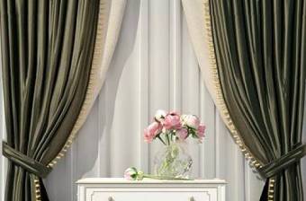 美式边柜窗帘花瓶花卉组合3D模型下载 美式边柜窗帘花瓶花卉组合3D模型下载