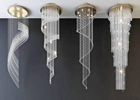 现代时尚水晶吊灯灯具组合3D模型下载 现代时尚水晶吊灯灯具组合3D模型下载