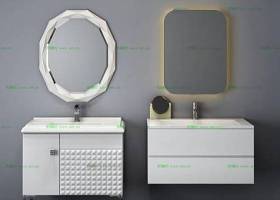 现代台盆卫浴柜镜子组合3D模型下载 现代台盆卫浴柜镜子组合3D模型下载