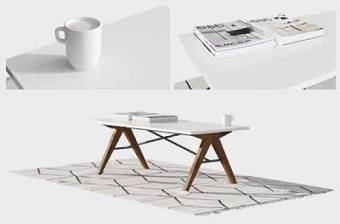 现代茶几地毯摆件组合3D模型下载 现代茶几地毯摆件组合3D模型下载