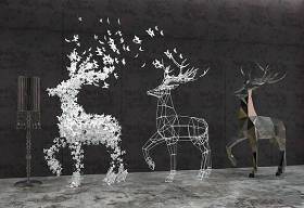 现代蝴蝶落地灯小鹿造型摆件3D模型下载 现代蝴蝶落地灯小鹿造型摆件3D模型下载