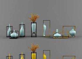 现代陶瓷花瓶摆件组合3D模型下载 现代陶瓷花瓶摆件组合3D模型下载
