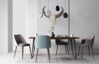 北欧餐桌椅吊灯装饰画组合3D模型下载 北欧餐桌椅吊灯装饰画组合3D模型下载