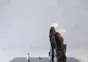 新中式假山人物雕塑摆件3D模型下载 新中式假山人物雕塑摆件3D模型下载