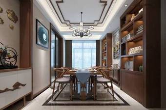新中式客厅餐厅3D模型下载 新中式客厅餐厅3D模型下载