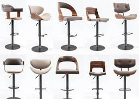 现代吧台椅组合3D模型下载 现代吧台椅组合3D模型下载