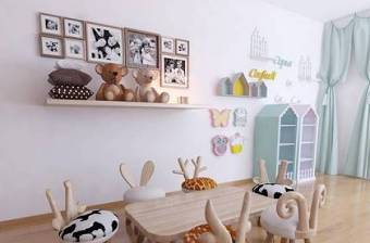 现代儿童桌动物凳子玩具装饰架组合3D模型下载 现代儿童桌动物凳子玩具装饰架组合3D模型下载