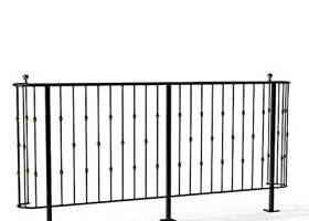 现代黑色铁艺栏杆3D模型下载 现代黑色铁艺栏杆3D模型下载
