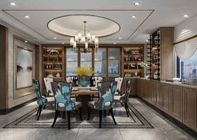 新中式别墅客厅餐厅3D模型下载 新中式别墅客厅餐厅3D模型下载