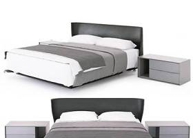 现代双人床床头柜3D模型下载 现代双人床床头柜3D模型下载