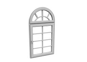 欧式简约拱门形玻璃平开窗3D模型下载 欧式简约拱门形玻璃平开窗3D模型下载